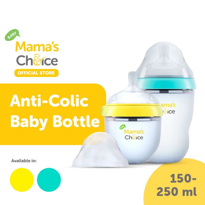 Mama's Choice Anti Colic Baby Bottle | Dot Botol Susu Bayi Bahan Silikon BPA Free