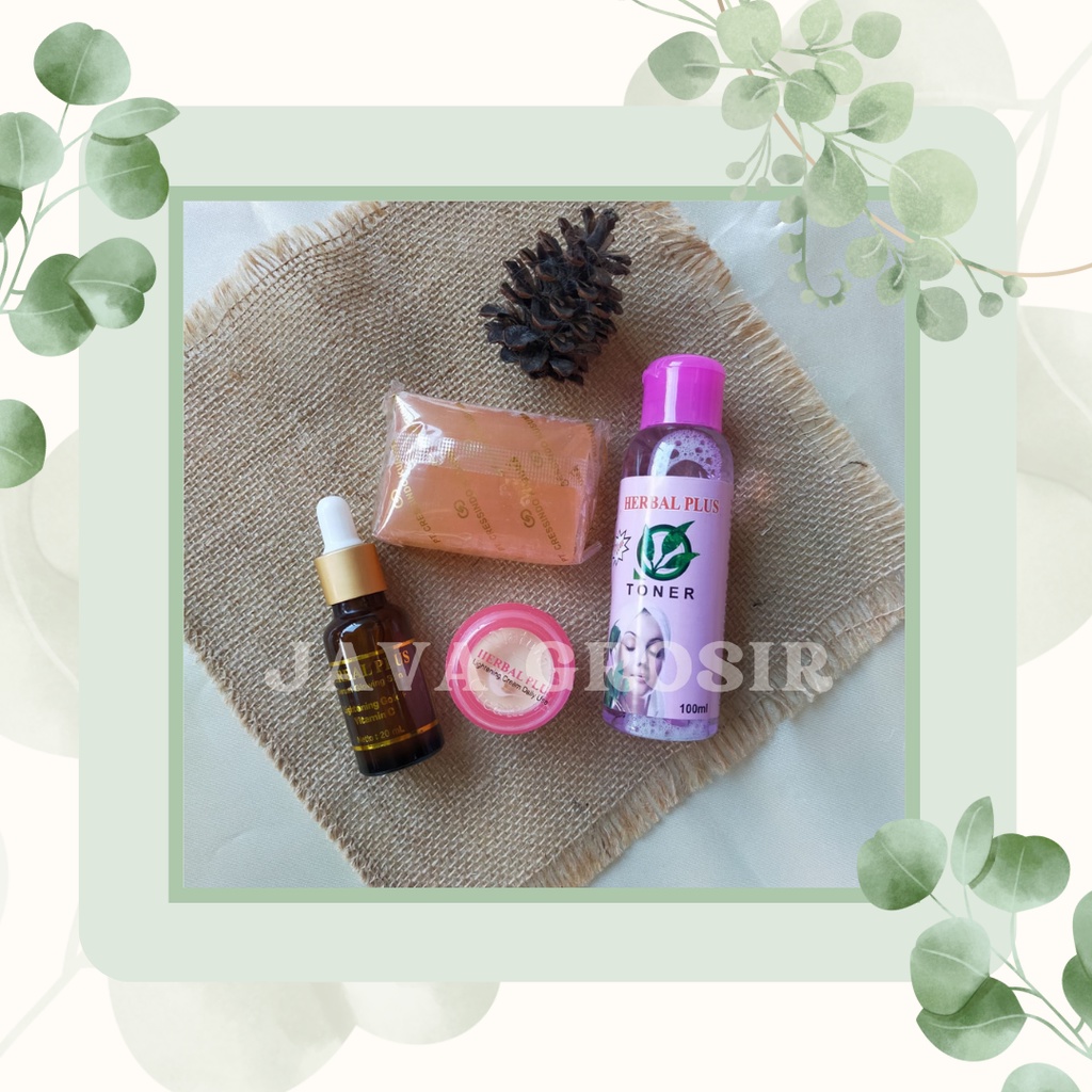 Paket Herbal Plus BPOM 4 in 1 ( CREAM + TONER + SABUN + SERUM)