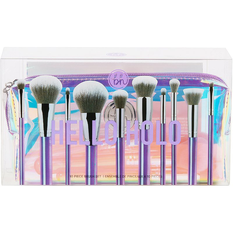 BH Cosmetics Hello Holo 10 Pcs Brush Set Bonus Holographic Bag