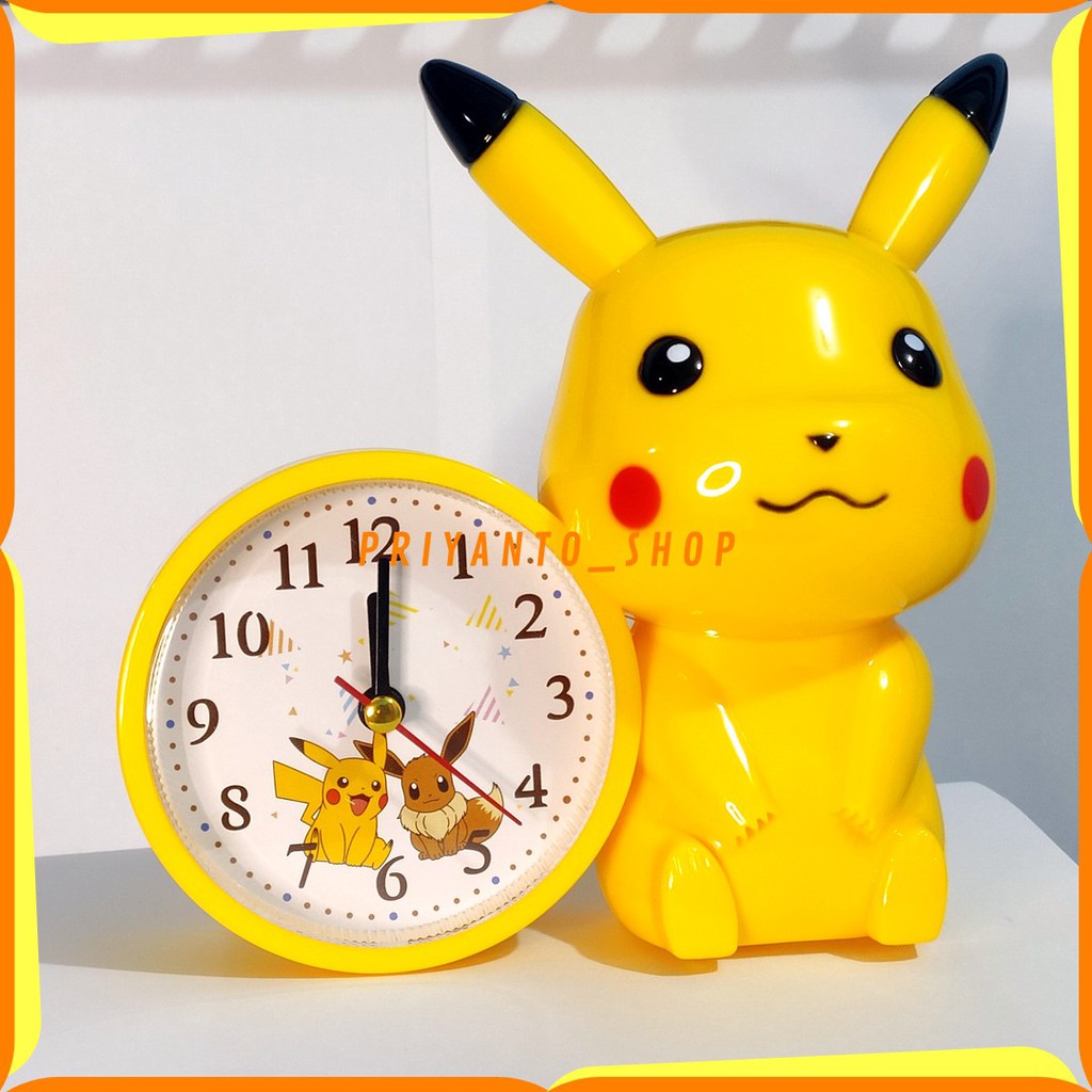 JAM WEKER JAM BEKER ALARM UNIK KARAKTER POKEMON PIKACHU KUNING FREE BATRAI