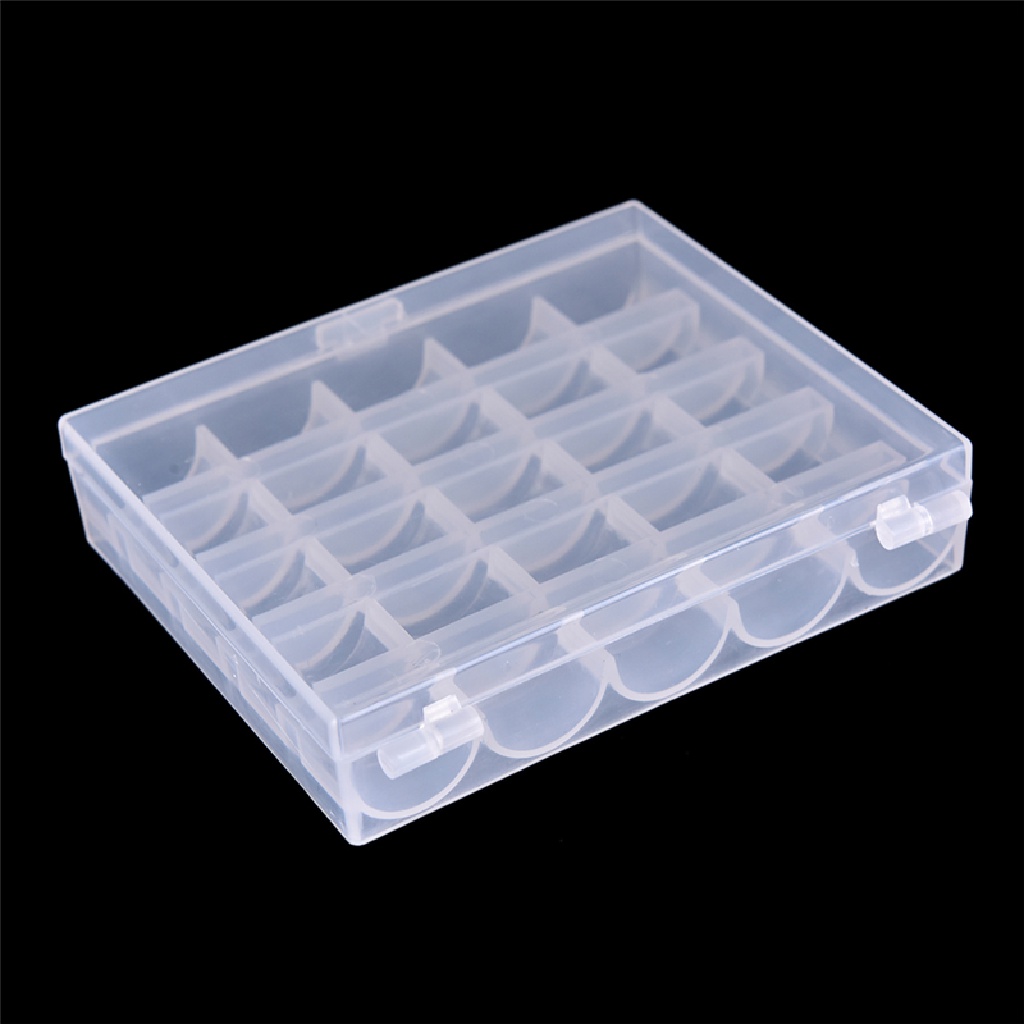 [tiantianbaofu] 25 Cell Empty Bobbins Spools Box Sewing Machine Bobbin Case Organizer Storage Boutique