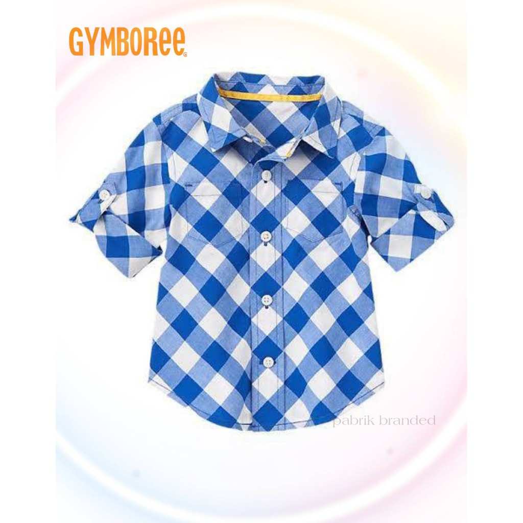 pabrik branded gymboree boys shirt atasan kemeja kotak anak laki-laki unisex murah grosir ecer