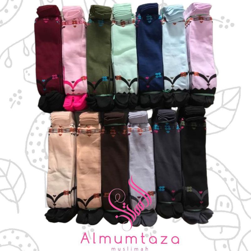 kaos kaki motif sandal jepang &amp; juntai bunga - almumtaza muslimah