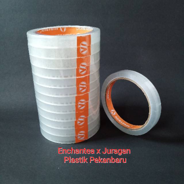 

Selotip / Isolasi Bening 12mm 1/2 Inch Aurapack Lakban