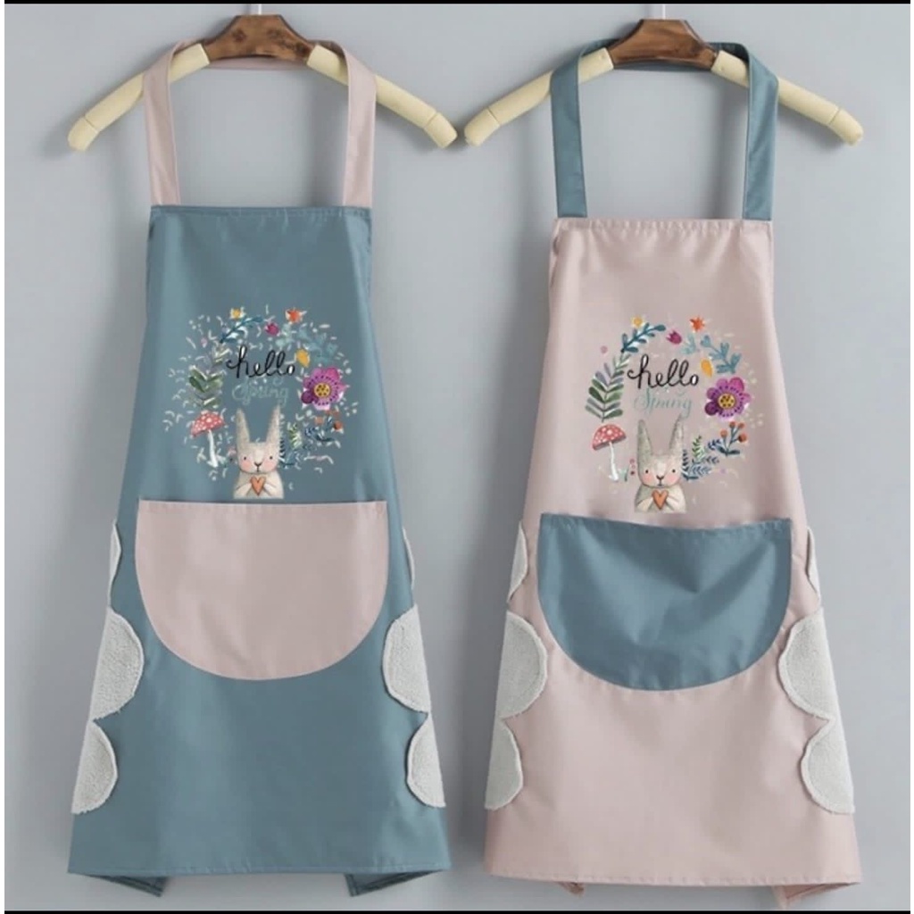 【GOGOMART】Apron Celemek Masak Anti Air &amp; Minyak - Motif Kelinci