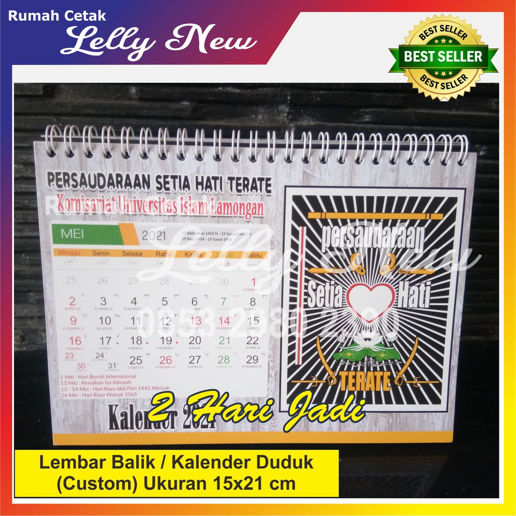 

Kalender Meja / Kalender Duduk / Lembar Balik KB (Custom ) ukuran 15 x 21 cm