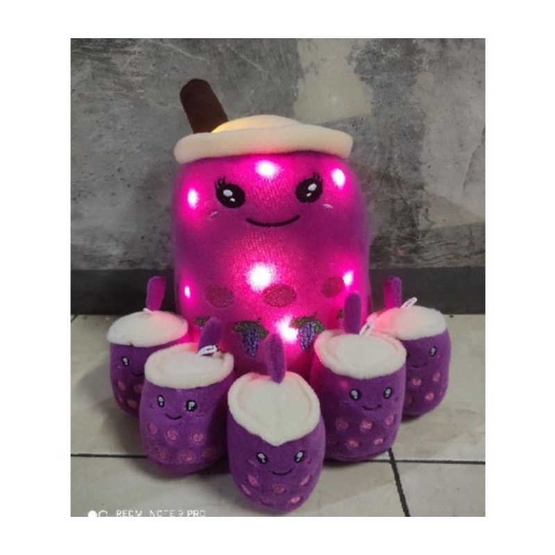 boneka Boba beranak LED Boba beranak lucu mewah 5 anak 1induk