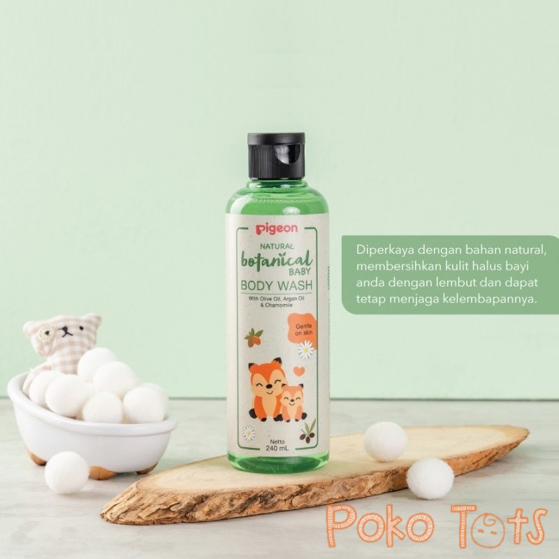 Pigeon Natural Botanical Baby Body Wash 240ml Sabun Cair Bayi Alami WHS