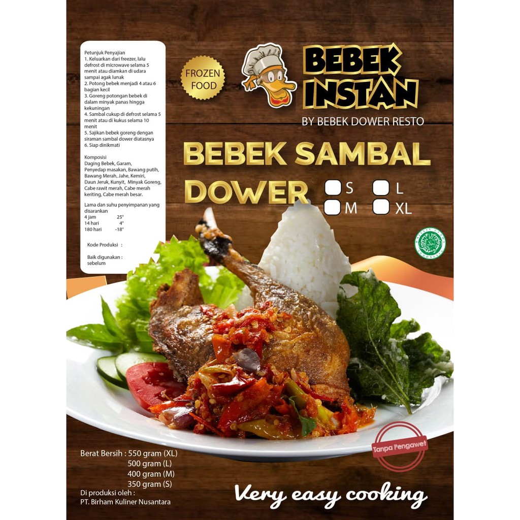 FROZEN FOOD BEBEK UNGKEP GORENG PANGGANG SAMBAL DOWER ...