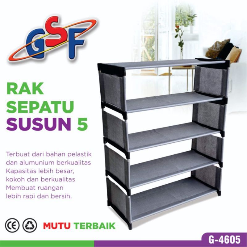 rak sepatu gsf 5 susun 5 layer 5 tingkat kokoh rak sepatu 5 tingkat multifungsi