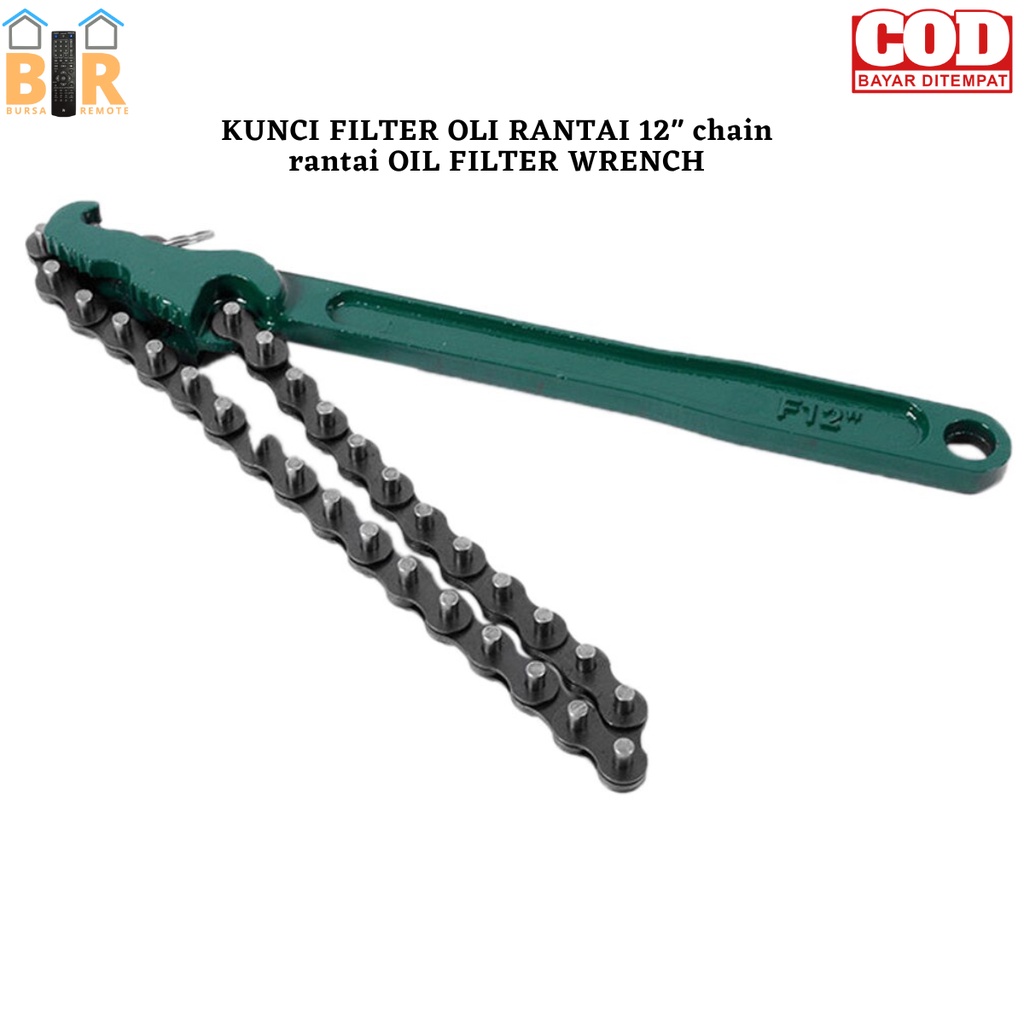 Kunci Pembuka Filter Oli 12&quot; Kunci Pembuka Filter Oli Chain Oil Filter Wrench Kunci Saringan Oli