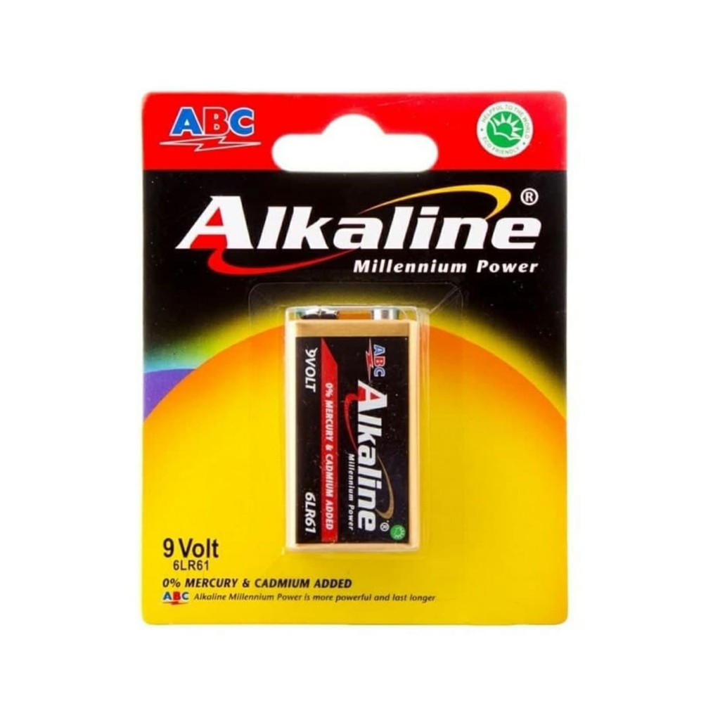 BATERAI/BATTERY/BATTERAI/BATRE ABC ALKALINE 9V / BATERAI KOTAK ABC ALKALINE 9V / ALKALINE 9V