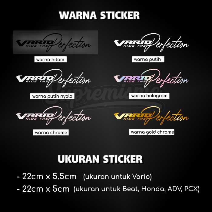 Stiker Motto Vario / Sticker Motor Pelan Vario Beat Honda ADV PCX Signature / Stiker Signature Vario Beat Honda ADV PCX / Sticker Chrome Vario Honda Beat ADV PCX Glossy Waterproof / Sticker Hologram Signature Vario Honda Beat ADV PCX