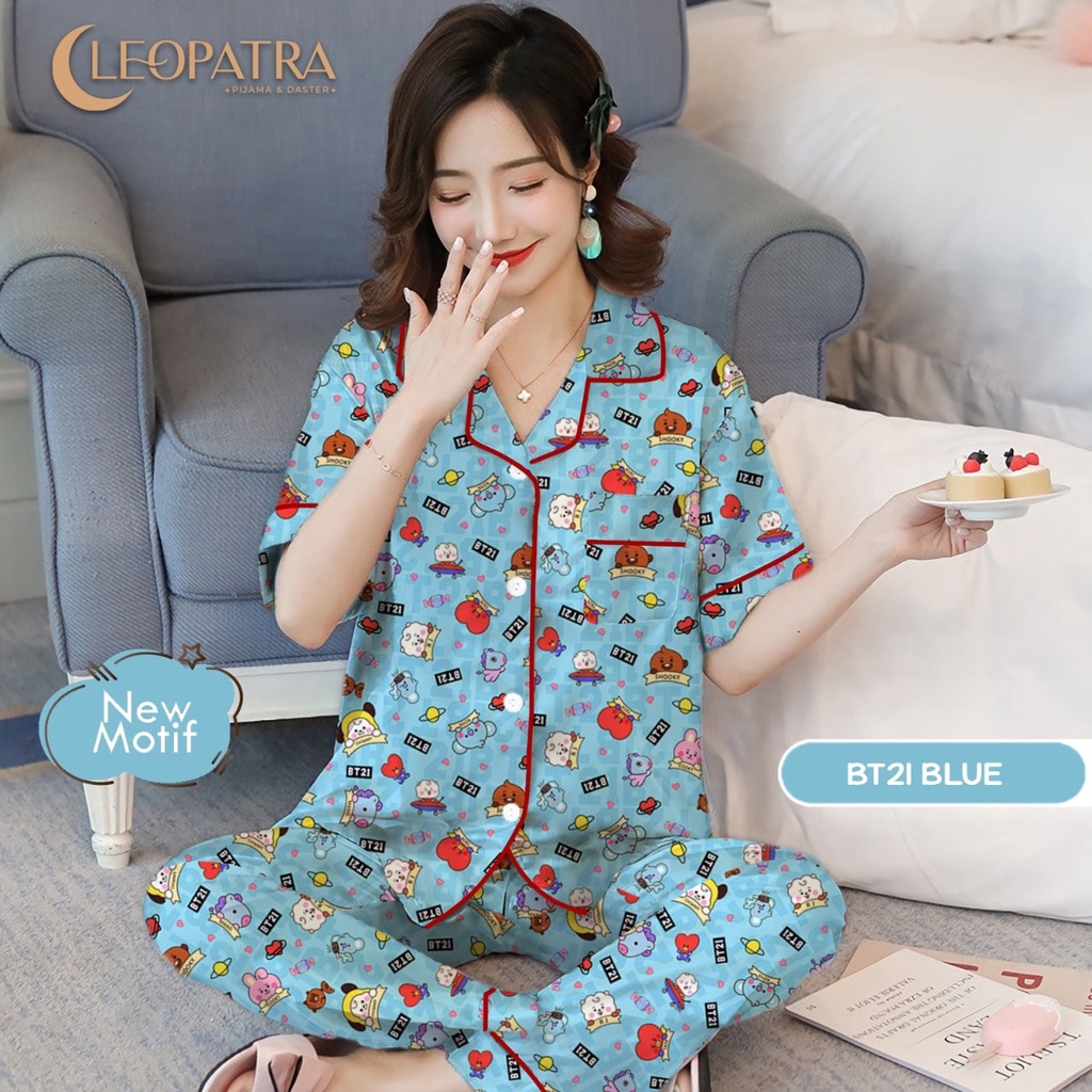 Cleopatra Piyama Remaja Dewasa Wanita Size XXL (Jumbo) Aneka Motif Baju Tidur Lengan Pendek Celana Panjang Murah