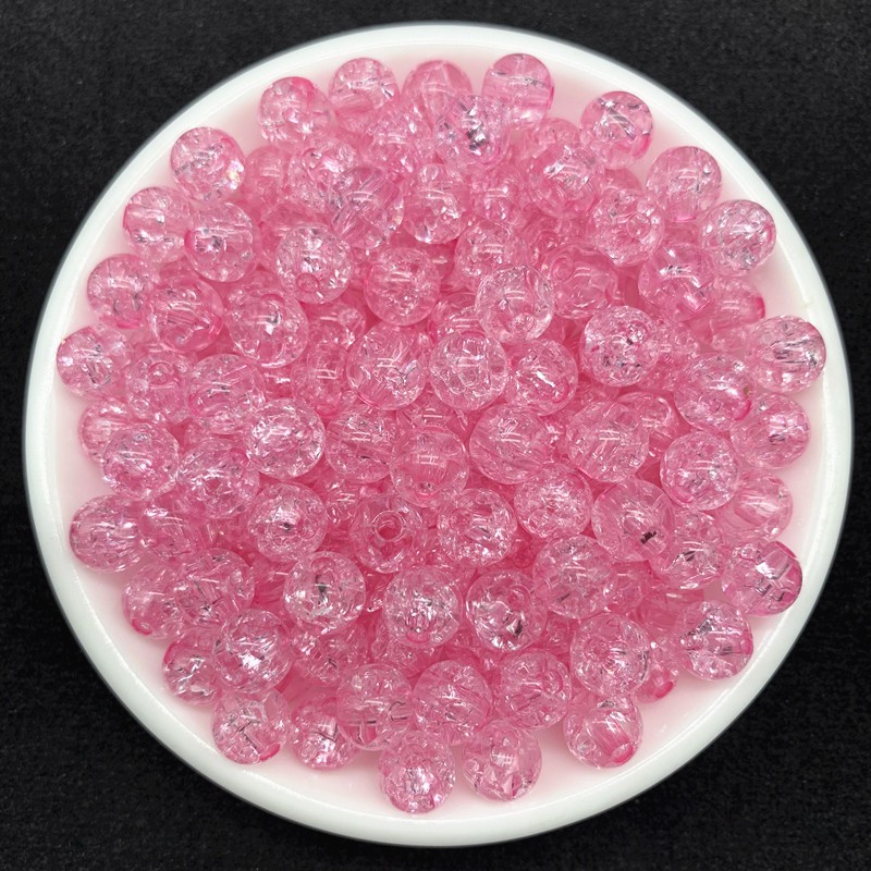 50 Pcs/Pack 8mm Akrilik Transparan Retak Burst Bulat Beads