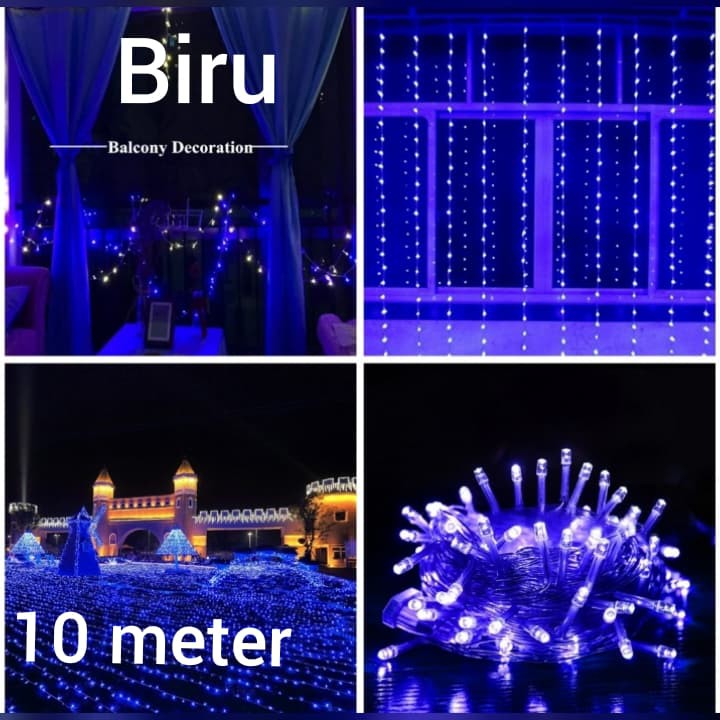 LAMPU TUMBLR LED BLUE - LAMPU NATAL BIRU - LAMPU HIAS WARNA BIRU - LAMPU TUMBLER LED BIRU