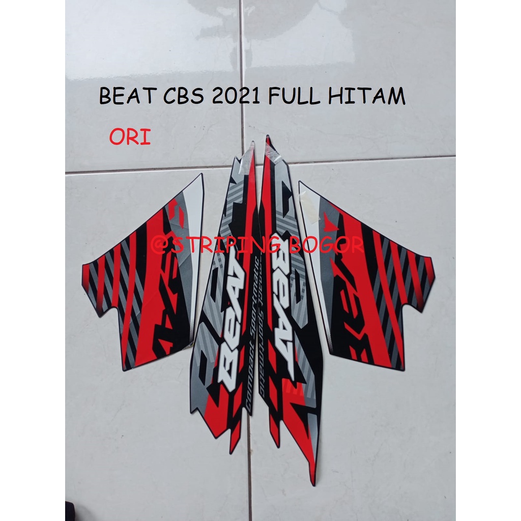 Striping Stiker Motor Honda Beat CBS 2021 Full  Black ORI