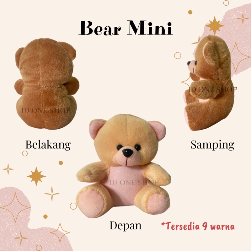 Bear Wisuda 13 dan 15cm / Bear Mini / Boneka Mini / Boneka Bucket / Bear Bucket