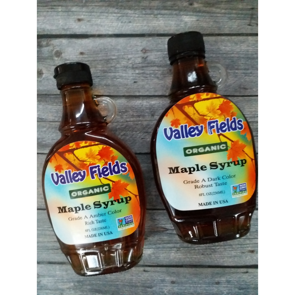 

Valley Fields Pure Organic USA Maple Syrup 236ml Grade A Plus Bubble Wrap