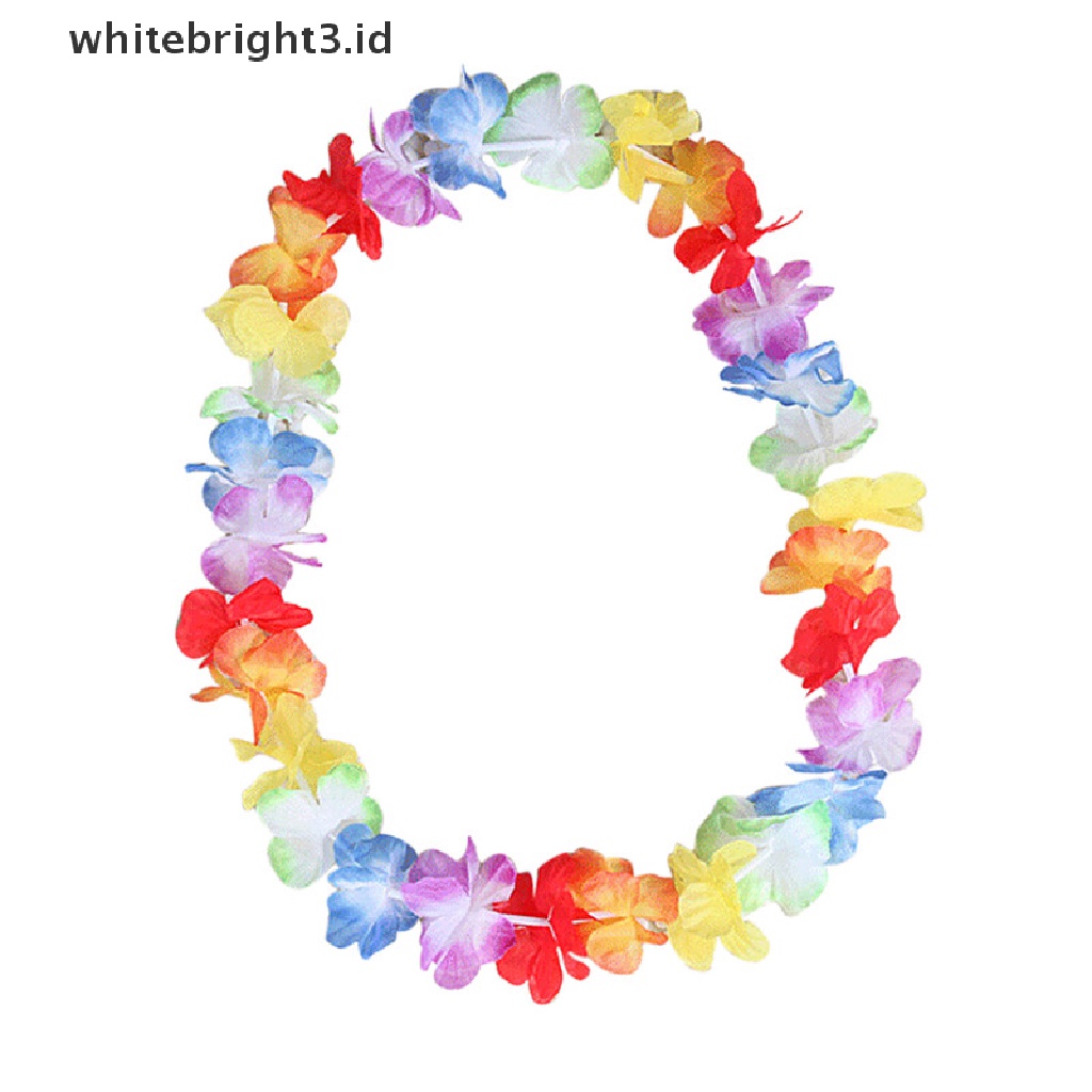 {whitebright3.id} 10pcs Hawaii Bunga leis Garland Kalung Gaun Mewah Pesta Hawai Pantai Seru