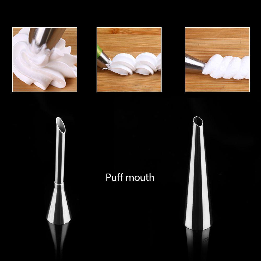 Solighter 1pc Ujung Puff Bahan Stainless Steel Untuk Dekorasi Kue