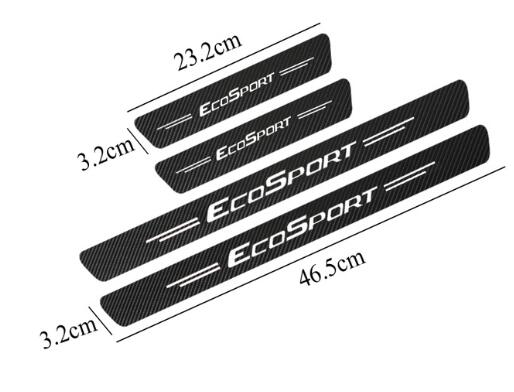 4pcs Stiker Label Pelindung Pintu Mobil Ford Fiesta Fusion Mondeo Escape Ecosport Kuga Bahan Serat Karbon