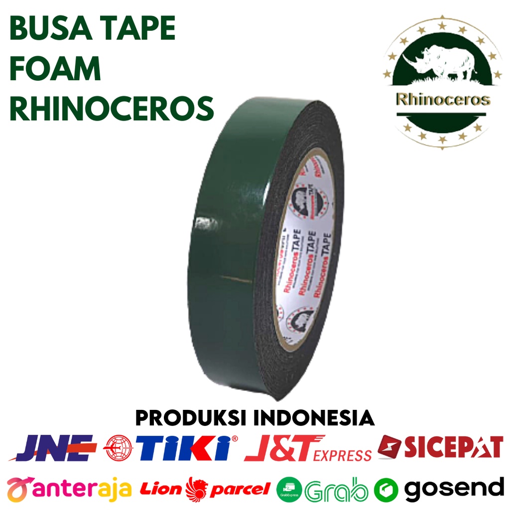 Double Tape Busa Foam Hijau RHINOCEROS Tape 24mm x 5m