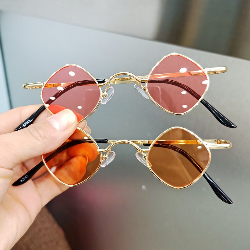 Fashion Small Frame Kids Sunglasses Candy Color Cute Funny Metal Sunglasses