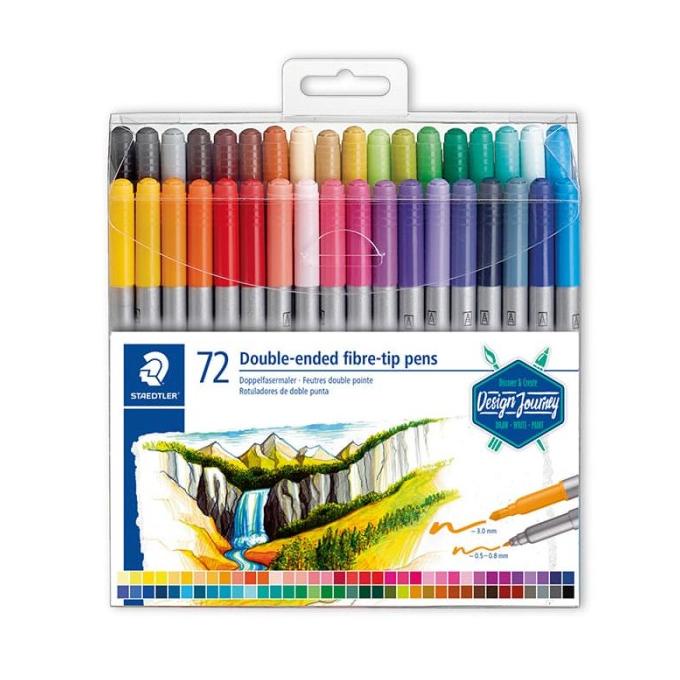 

(BISA COD) Staedtler Double-Ended Fibre-Tip Pens - 72pcs TERBAIK Kode 532