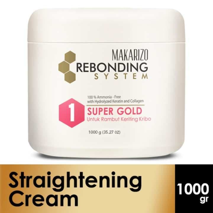 ★ BB ★ Makarizo Professional Rebonding System Straightening Cream Super Gold Pot 500 mL - 1000 mL | Pelurus Rambut