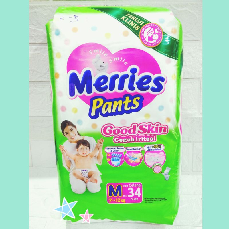 Merries Pants Good Skin M-34 size ukuran M isi 34 m34