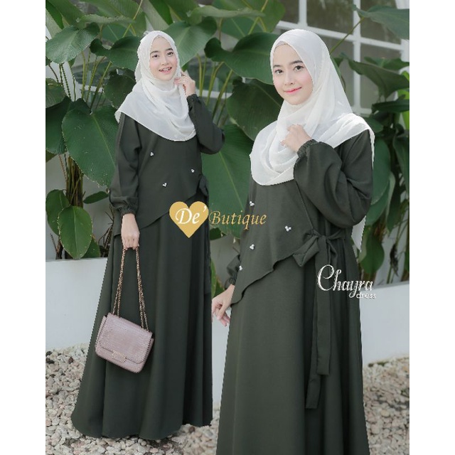 chayra dress de butique/gamis polos elegant/gamis cantik simple