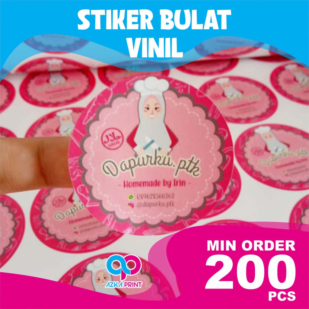

[VINIL] CETAK STIKER VINIL BULAT - CETAK LABEL NAMA