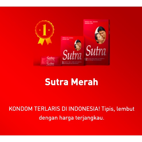 Kondom Sutra Classic Merah 3 s / Kondom Sutra Classic Merah 12 s / Kondom Sutra Classic Merah 24 s