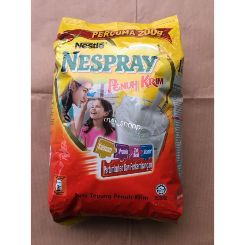 TEPUNG SUSU NESPRAY MALAYSIA PER BUNGKUS 1.8KILO ( TEPUNG SUSU PENUH KRIM)