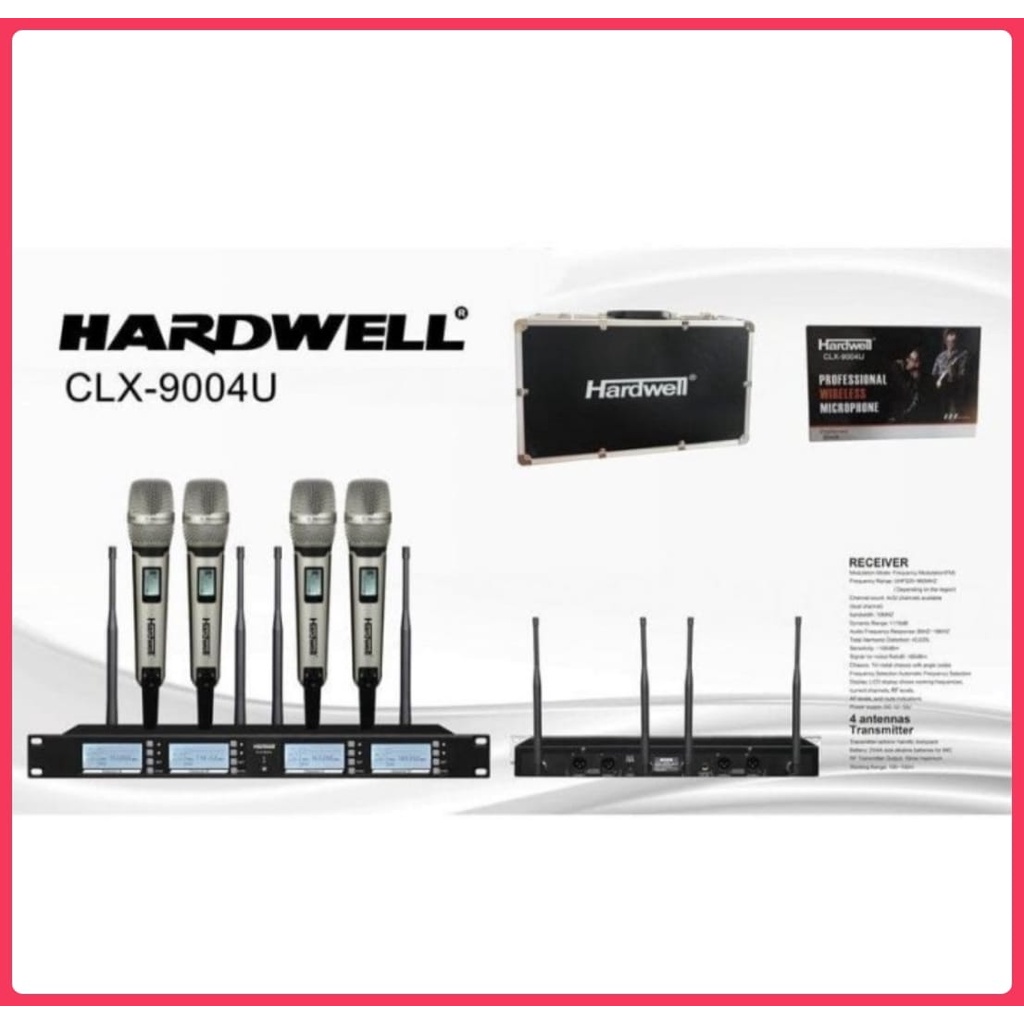 MIKROFON Hardwell CLX 9004 U Mic Wireless 4 Channel/ 4 Microphone/ Original MICROPHONE WIRELESS HARDWELL
