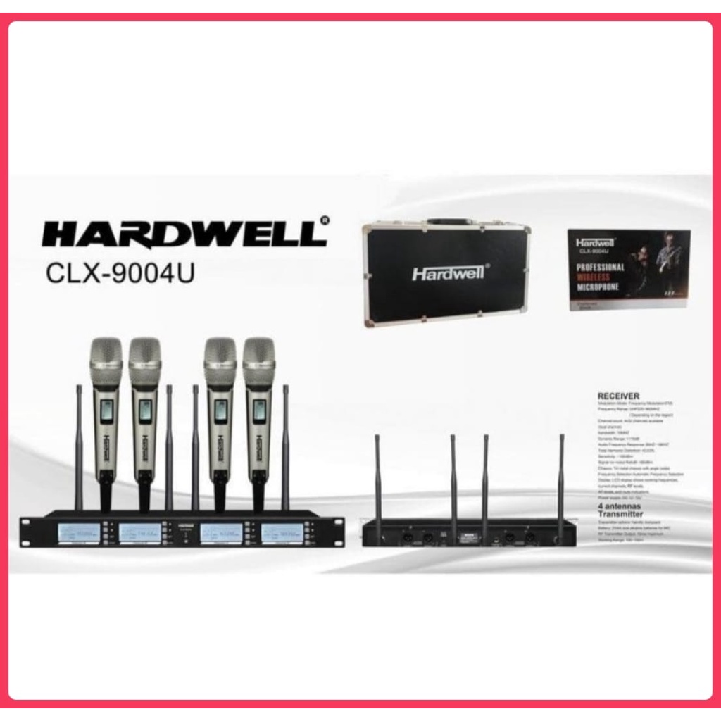 MIKROFON Hardwell CLX 9004 U Mic Wireless 4 Channel/ 4 Microphone/ Original MICROPHONE WIRELESS HARD