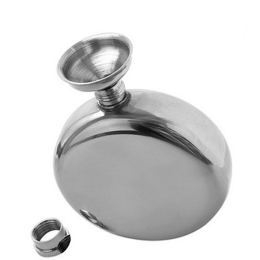 Hip Flask 5oz Round hipflask bundar stainless steel