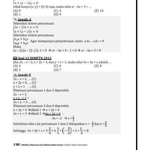 Soal Matematika Dasar