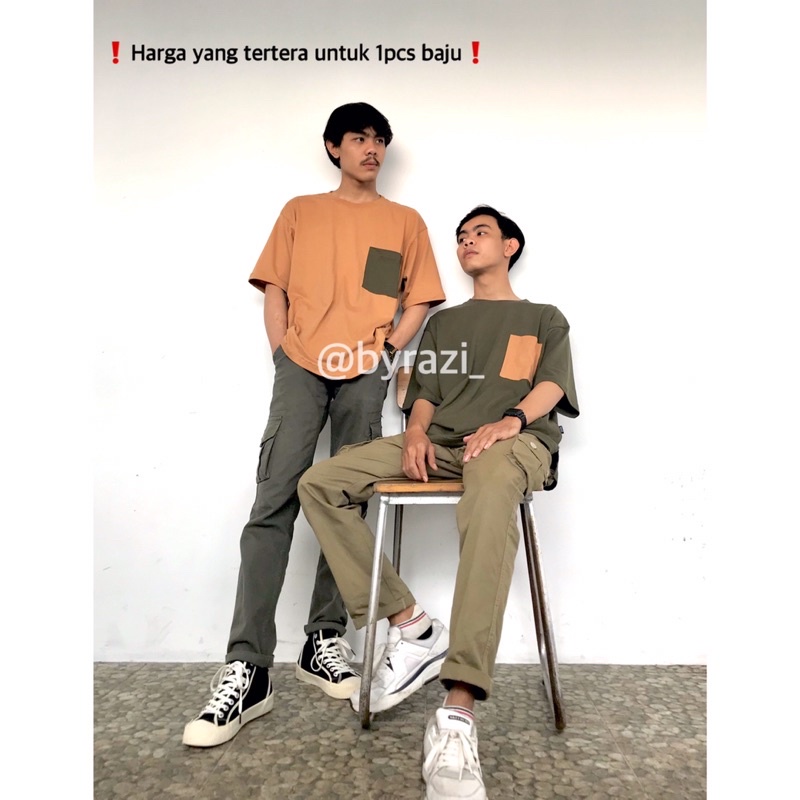byrazi_ Kaos Couple Unisex Pria Wanita Polos Lengan Pendek