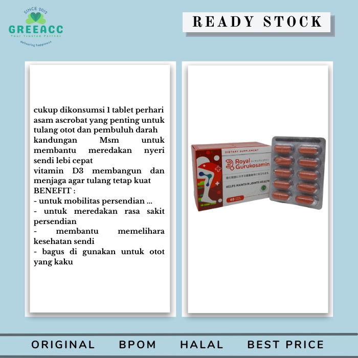 GLUCOSAMIN | ROYAL GURUKOSAMIN | VITAMIN TULANG DAN SENDI