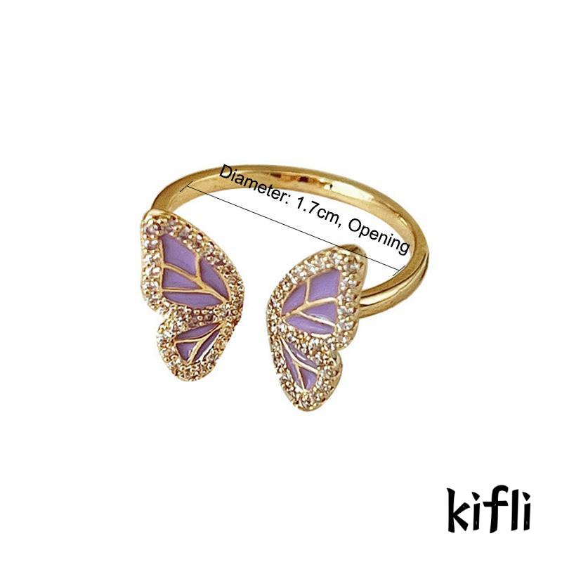 Cincin Desain Kupu-Kupu Aksen Mutiara Untuk Wanita