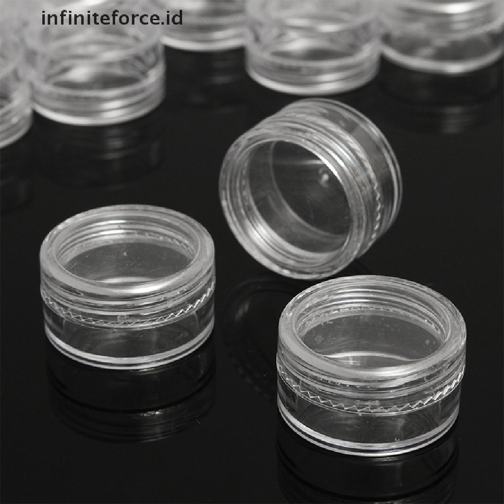 (Infiniteforce.Id) 50pcs / Set Toples Mini Transparan Untuk Krim / Kosmetik / Makeup