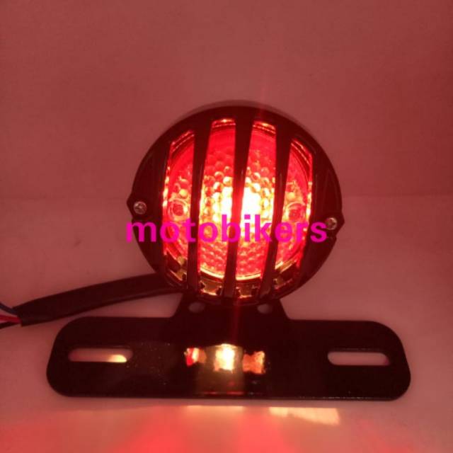 Lampu Stop Besi Tralis Japstyle Stoplamp Belakang Motor Universal Custom