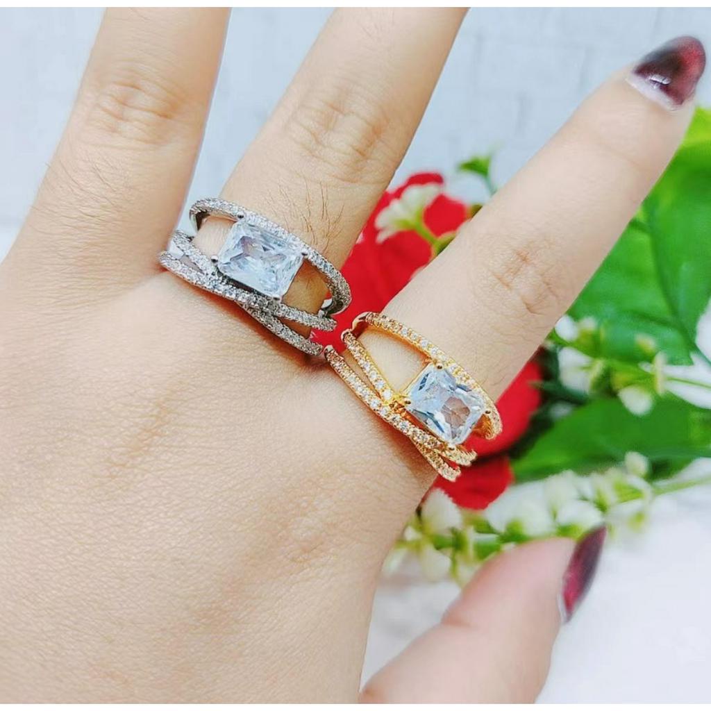 Cincin Xuping Mata Full Lapis Emas Perhiasan Fashion R100