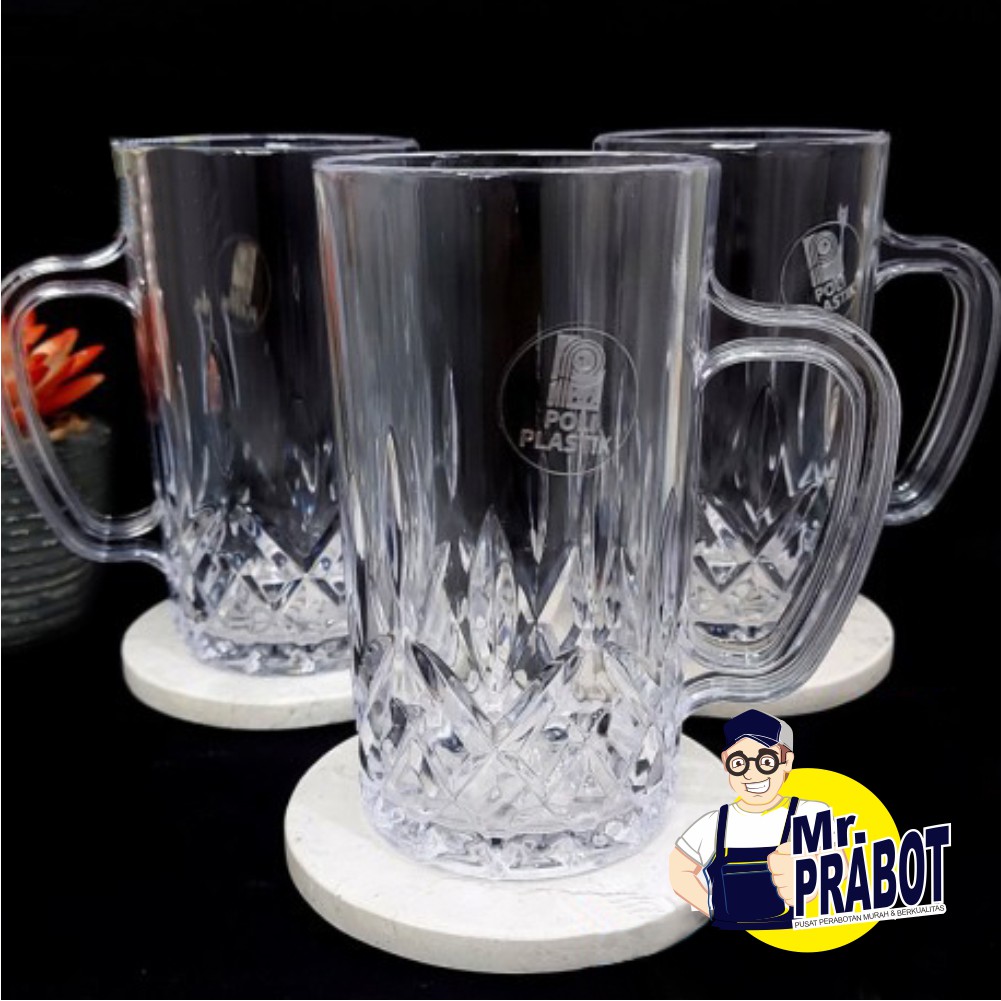 GELAS GAGANG AKRILIK PREMIUM 400 ML / GELAS BIR / GELAS JUS MPGJ016