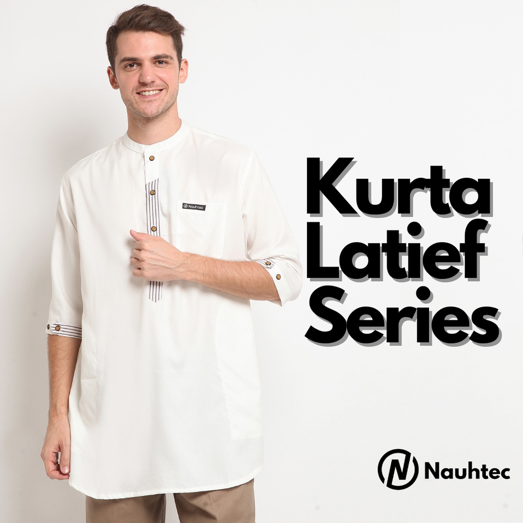 Koko Kurta Dewasa Lengan 3/4 kurta Latief Nauhtec Katun Madinah Fashion Pria Muslim Size M-L-XL-Xxl