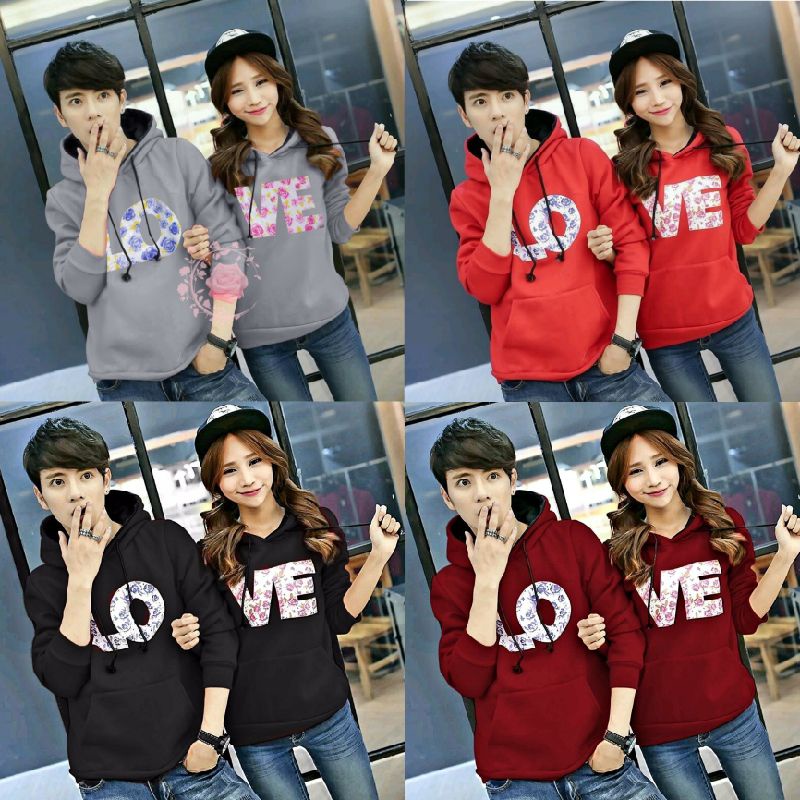 Couple Hoodie Love Bunga
