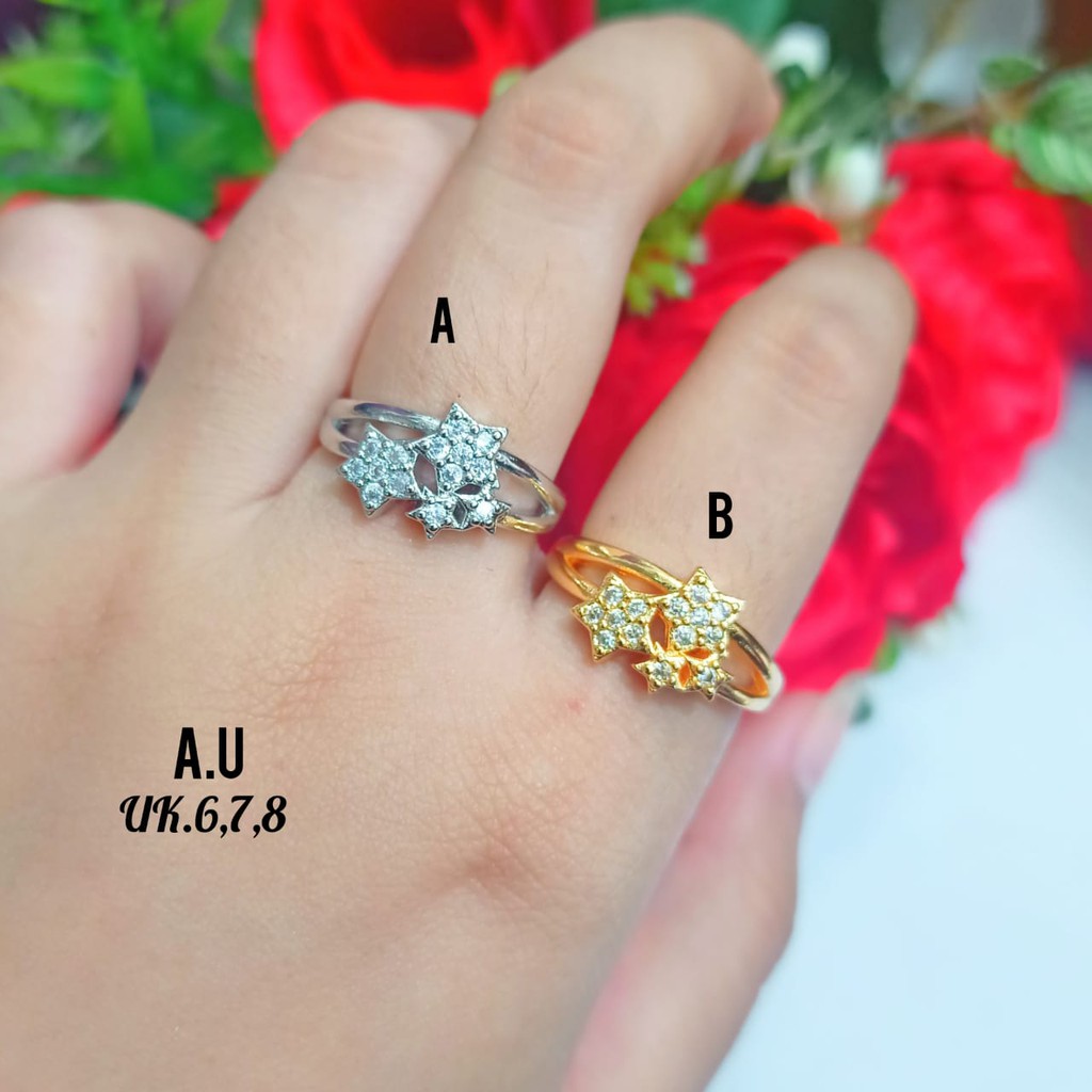 Cincin Dewasa xp bintang permata dauble ring simple