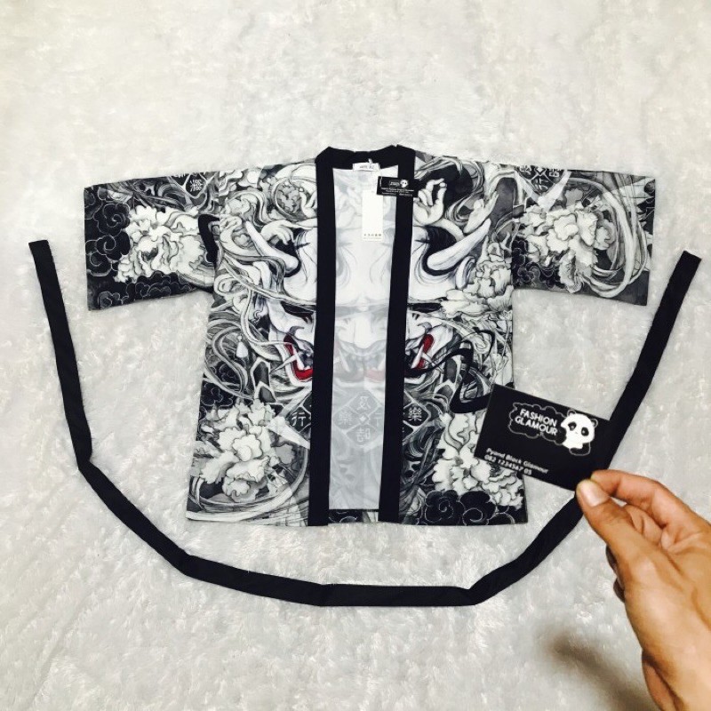 RE25 KIMONO HAORI IMORT PRIA WANITA JEPANG HARAJUKU HAREM HANFU DEVIL ORIGINAL CARDINGAN LOOSE